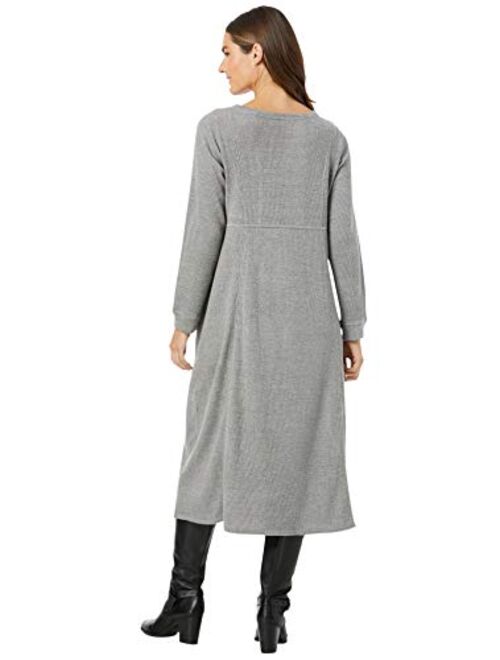 Woman Within Women's Plus Size Thermal Waffle Knit A-Line Dress