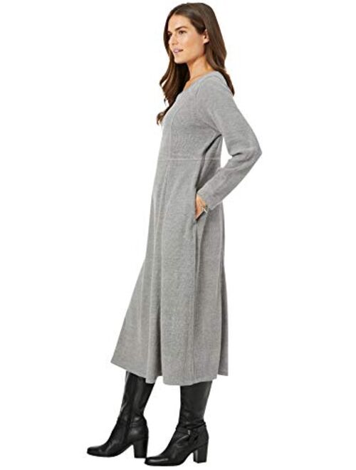 Woman Within Women's Plus Size Thermal Waffle Knit A-Line Dress