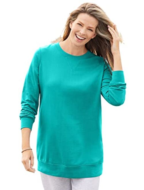 Woman Within Women's Plus Size Fleece Sweatshirt