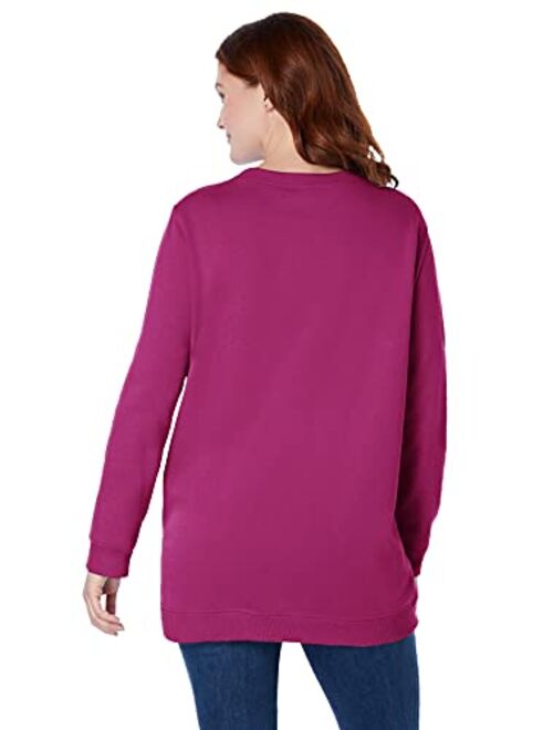 Woman Within Women's Plus Size Fleece Sweatshirt