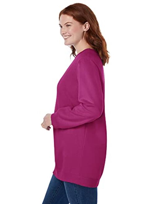 Woman Within Women's Plus Size Fleece Sweatshirt