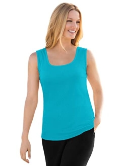 Women's Plus Size Rib Knit Tank Top