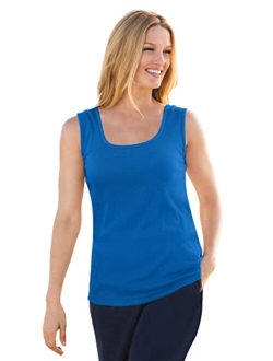 Women's Plus Size Rib Knit Tank Top