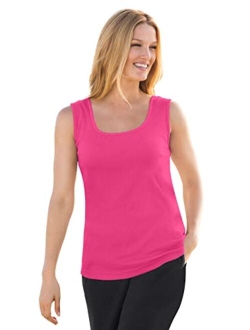 Women's Plus Size Rib Knit Tank Top