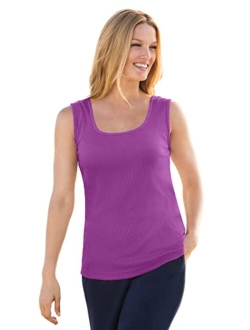 Women's Plus Size Rib Knit Tank Top