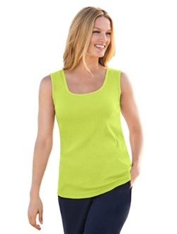 Women's Plus Size Rib Knit Tank Top