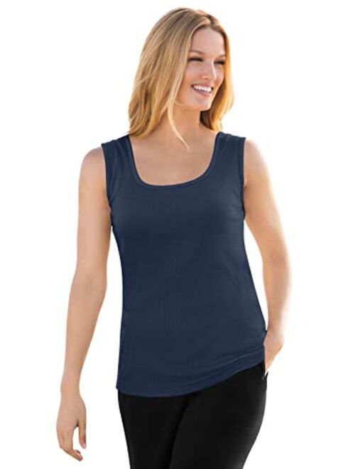 Woman Within Women's Plus Size Rib Knit Tank Top