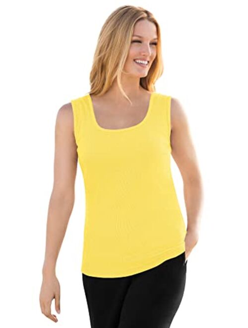 Woman Within Women's Plus Size Rib Knit Tank Top