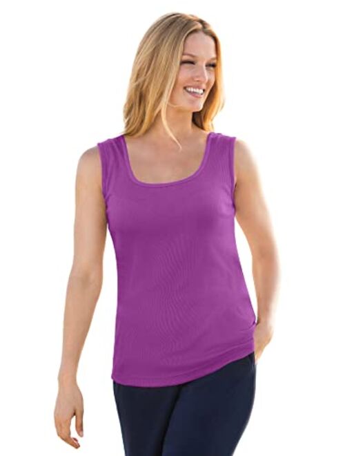 Woman Within Women's Plus Size Rib Knit Tank Top