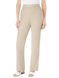 Women's Plus Size Straight Leg Linen Pant