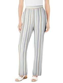 Women's Plus Size Straight Leg Linen Pant