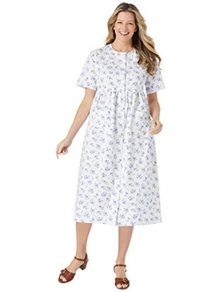 Women's Plus Size Short-Sleeve Denim Dress