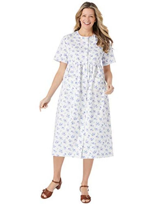 Woman Within Women's Plus Size Short-Sleeve Denim Dress