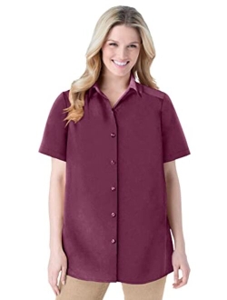 Women's Plus Size Peached Button Down Shirt