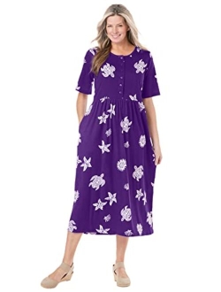 Women's Plus Size Stamped Empire Waist Dress