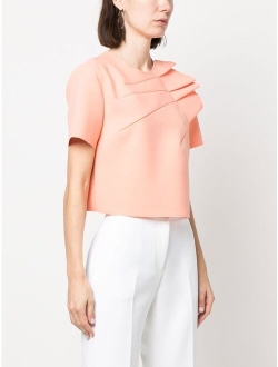 ruffled-trim cropped T-Shirt