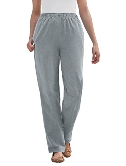 Women's Plus Size Tall Mockfly Straight-Leg Corduroy Pant