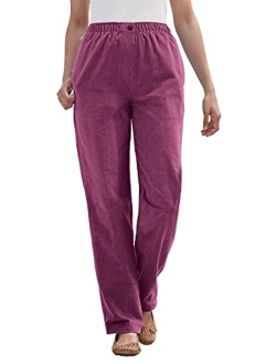 Women's Plus Size Tall Mockfly Straight-Leg Corduroy Pant