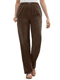 Women's Plus Size Tall Mockfly Straight-Leg Corduroy Pant