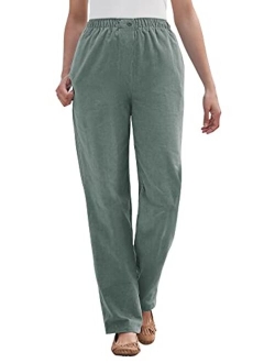 Women's Plus Size Tall Mockfly Straight-Leg Corduroy Pant