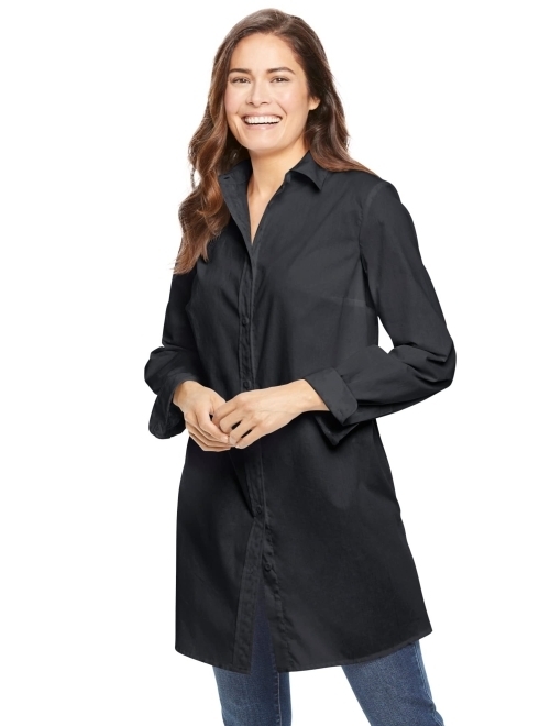 Woman Within Women's Plus Size Perfect Long-Sleeve A-Line Tunic