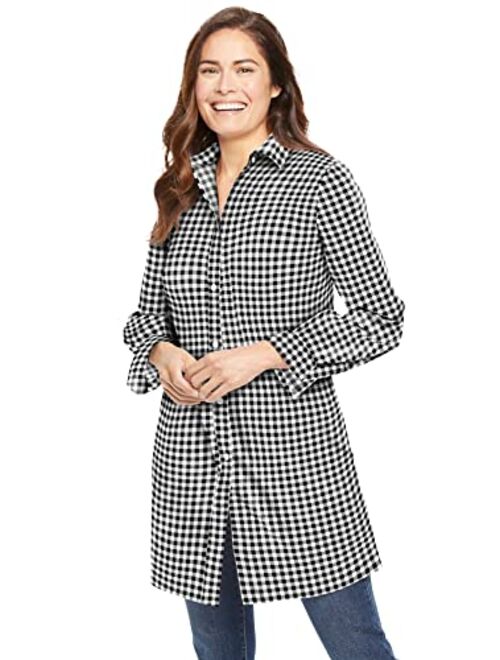 Woman Within Women's Plus Size Perfect Long-Sleeve A-Line Tunic