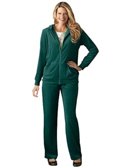 Women's Plus Size Petite 2-Piece Velour Hoodie Set