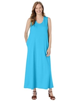 Women's Plus Size Sleeveless V-Neck Dress