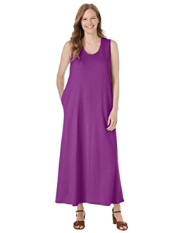 Women's Plus Size Sleeveless V-Neck Dress