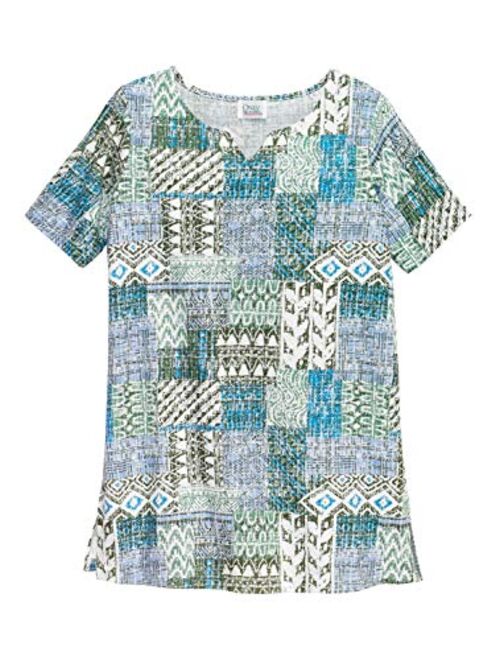 Woman Within Women's Plus Size Print Patchwork Knit Tunic