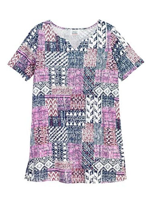 Woman Within Women's Plus Size Print Patchwork Knit Tunic