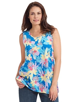 Women's Plus Size Perfect Printed Scoop-Neck Tank Top