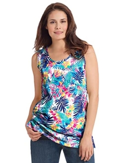 Women's Plus Size Perfect Printed Scoop-Neck Tank Top