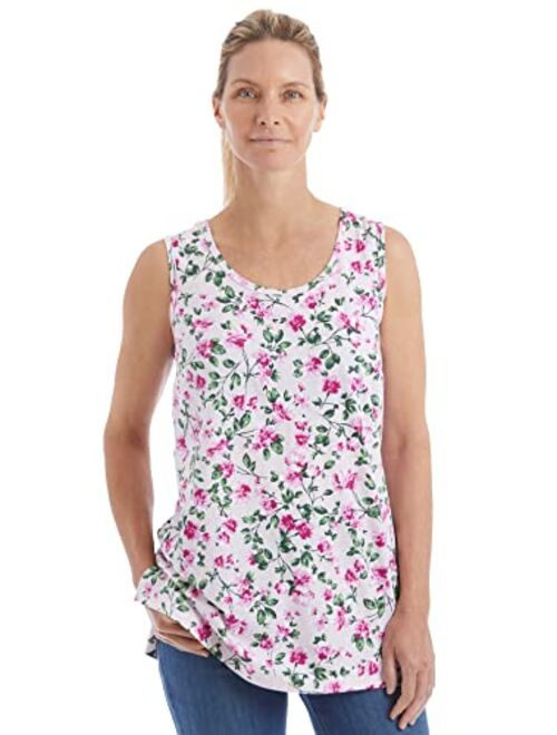 Woman Within Women's Plus Size Perfect Printed Scoop-Neck Tank Top