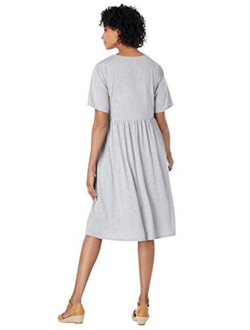 Woman Within Women's Plus Size Empire Waist Tee Dress