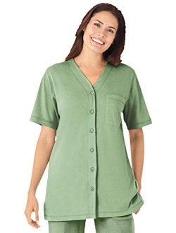 Women's Plus Size Short-Sleeve Baseball Tunic