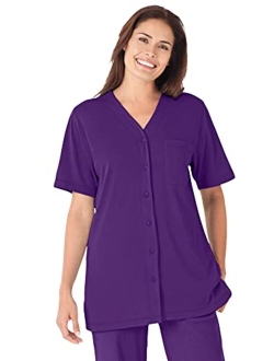 Women's Plus Size Short-Sleeve Baseball Tunic