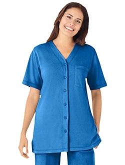 Women's Plus Size Short-Sleeve Baseball Tunic