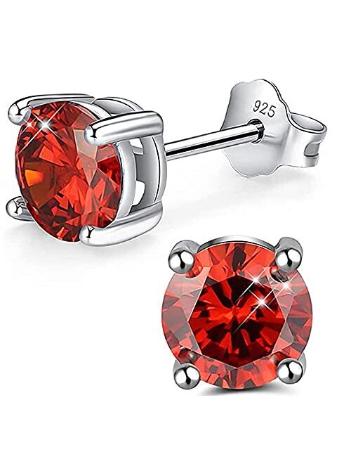 1 Pair Adabele Authentic Sterling Silver Birthstone Stud Earrings 4mm 0.25 Carat Tiny Cubic Zirconia Diamond Gemstone Hypoallergenic Nickel Free Women Girl Men Birthday F