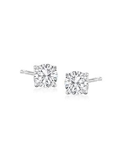 14k White Gold Diamond Stud Earrings I-J Color / I2-I3 Clarity