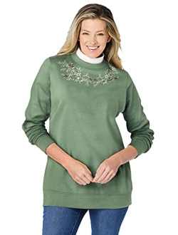 Women's Plus Size Layered-Look Sweatshirt