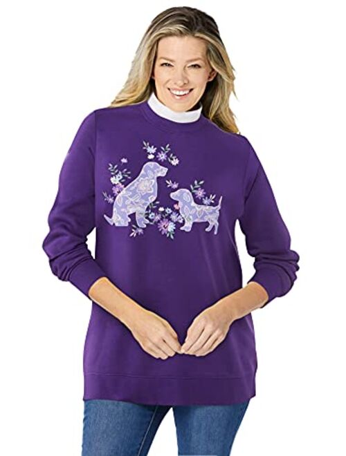 Woman Within Women's Plus Size Layered-Look Sweatshirt