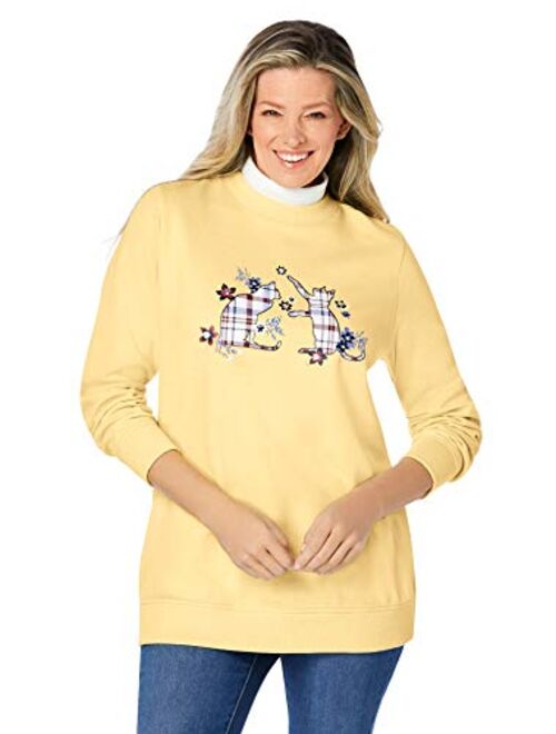 Woman Within Women's Plus Size Layered-Look Sweatshirt