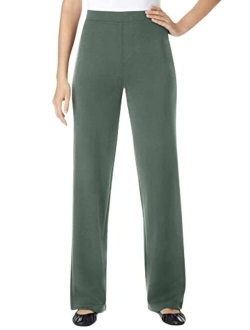 Women's Plus Size Wide Leg Ponte Knit Pant