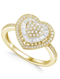 Macy's Diamond Heart Cluster Ring (1/2 ct. t.w.) in 14k White, Yellow or Rose Gold