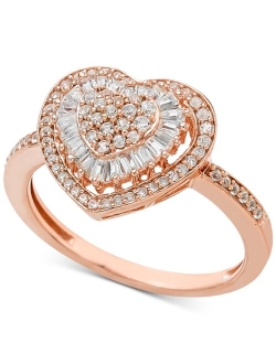 Macy's Diamond Heart Cluster Ring (1/2 ct. t.w.) in 14k White, Yellow or Rose Gold