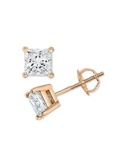 MACY'S Diamond Stud Earrings (1/5 ct. t.w.) in 10k Gold, White Gold or Rose Gold