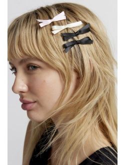 Satin Bow Slide Barrette Set