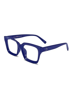 Classic Square Eyewear Non-prescription Thick Glasses Frame for Women B2461