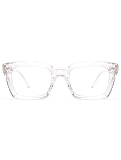 Classic Square Eyewear Non-prescription Thick Glasses Frame for Women B2461